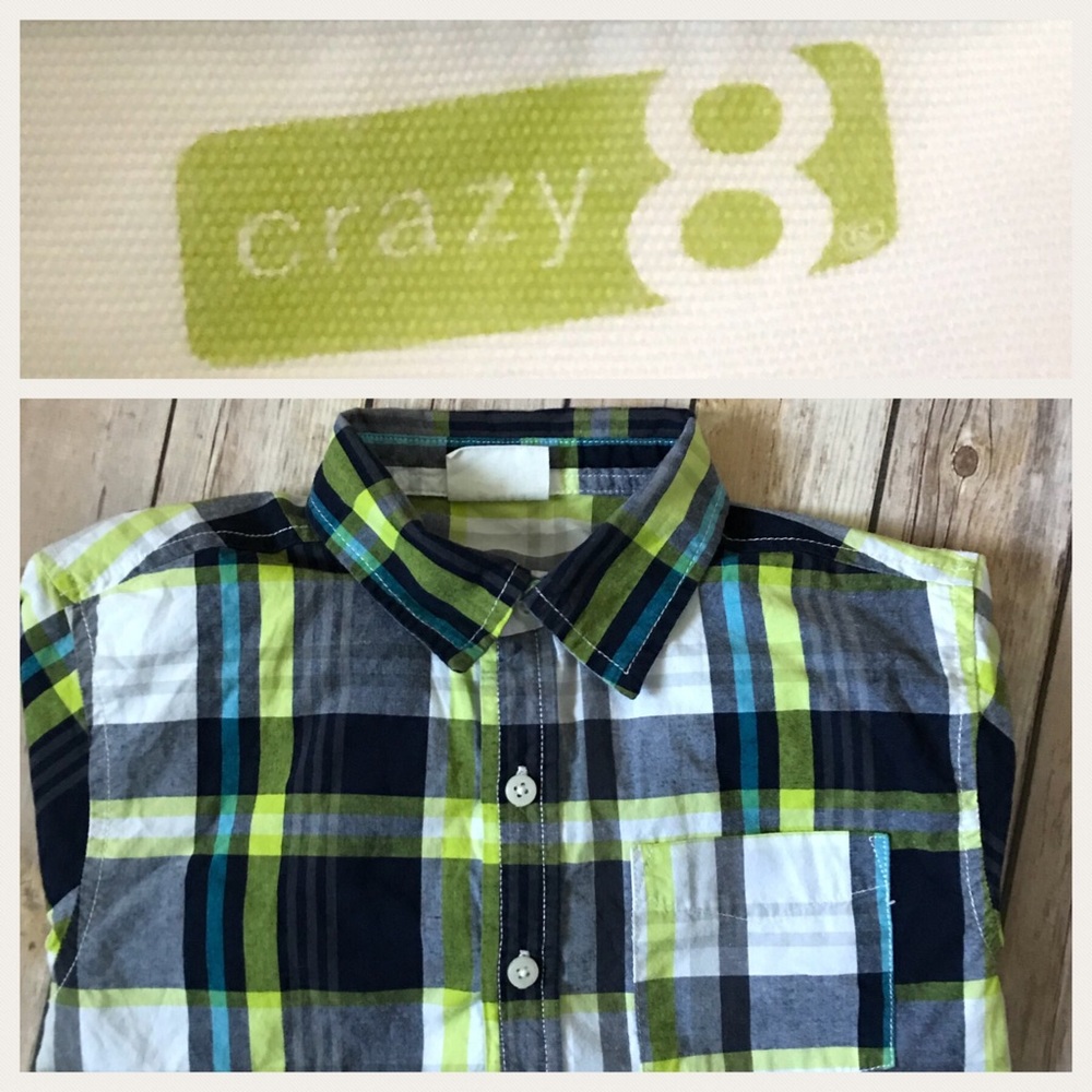 Crazy 8-Long Sleeved Plaid Button Down (M 7/8)